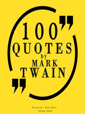 cover image of 100 quotes by Mark Twain